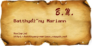 Batthyány Mariann névjegykártya