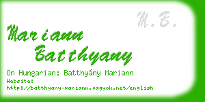 mariann batthyany business card